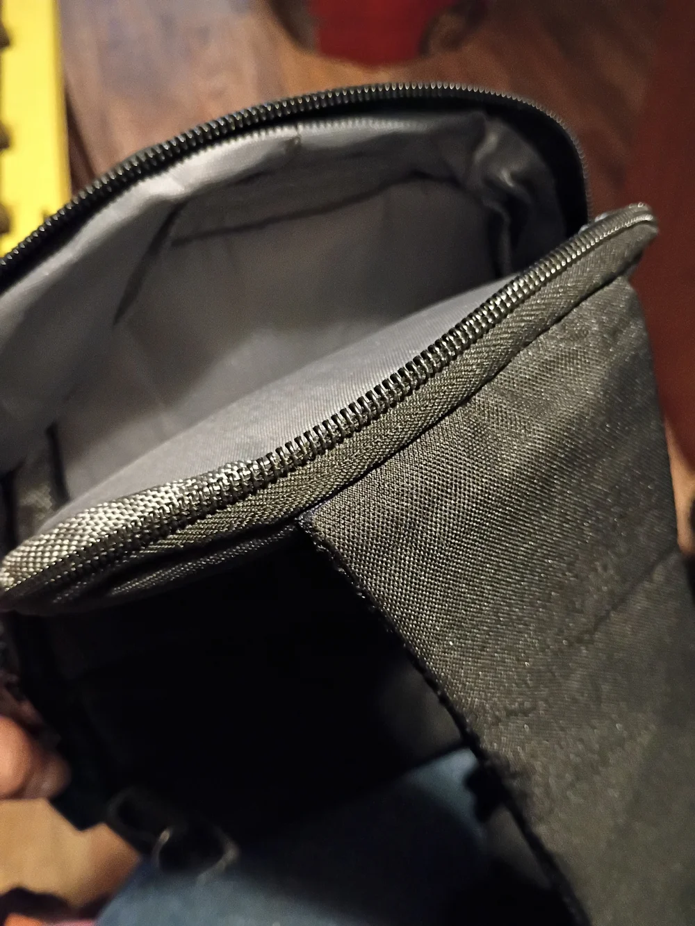Black Men's Sling Backpack with Reflective Accent